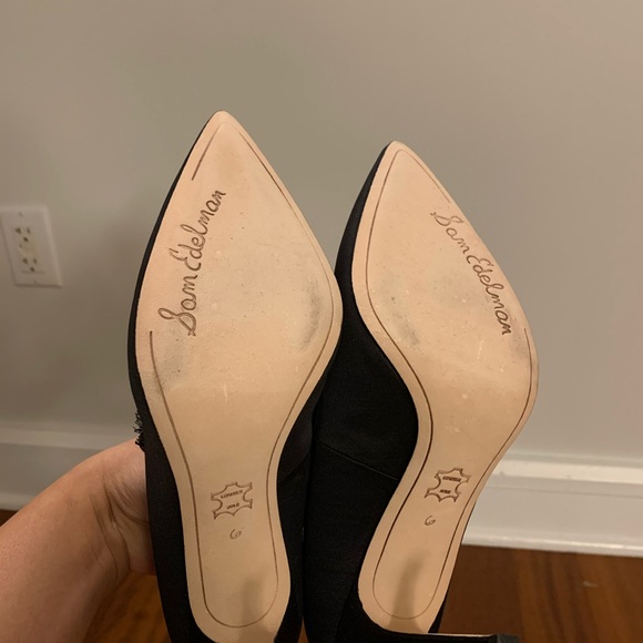 Sam Edelman ‘Halan’ Black Matte Satin Pumps 6 - Picture 6 of 7